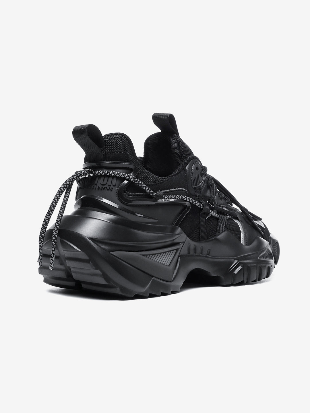 Rocket Boost Black High Heel Funky Designer Low Top Sneakers