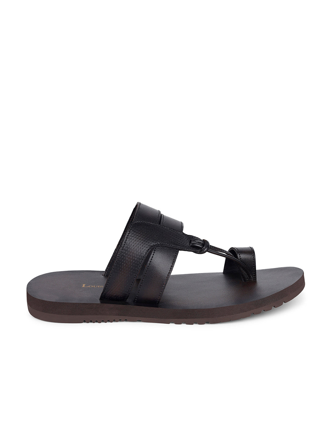 Brunette Brown Open Toe Style Lightweight Toe Ring with Strap Leather Sandal