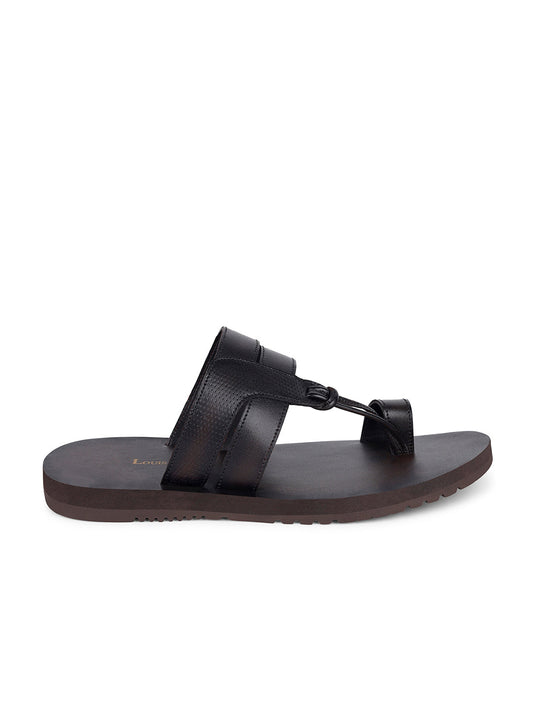 Brunette Brown Open Toe Style Lightweight Toe Ring with Strap Leather Sandal