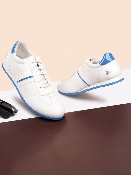 White and Blue Sneakers For Men