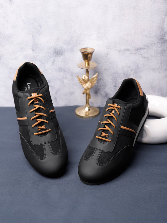 Mustered and Black Sneakers For Men