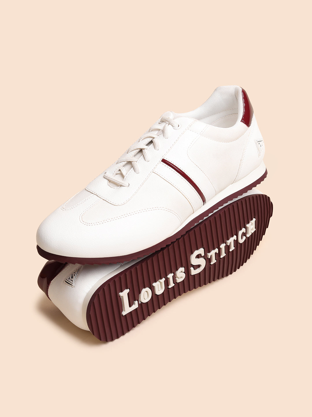 White and Rosewood Sneakers For Men