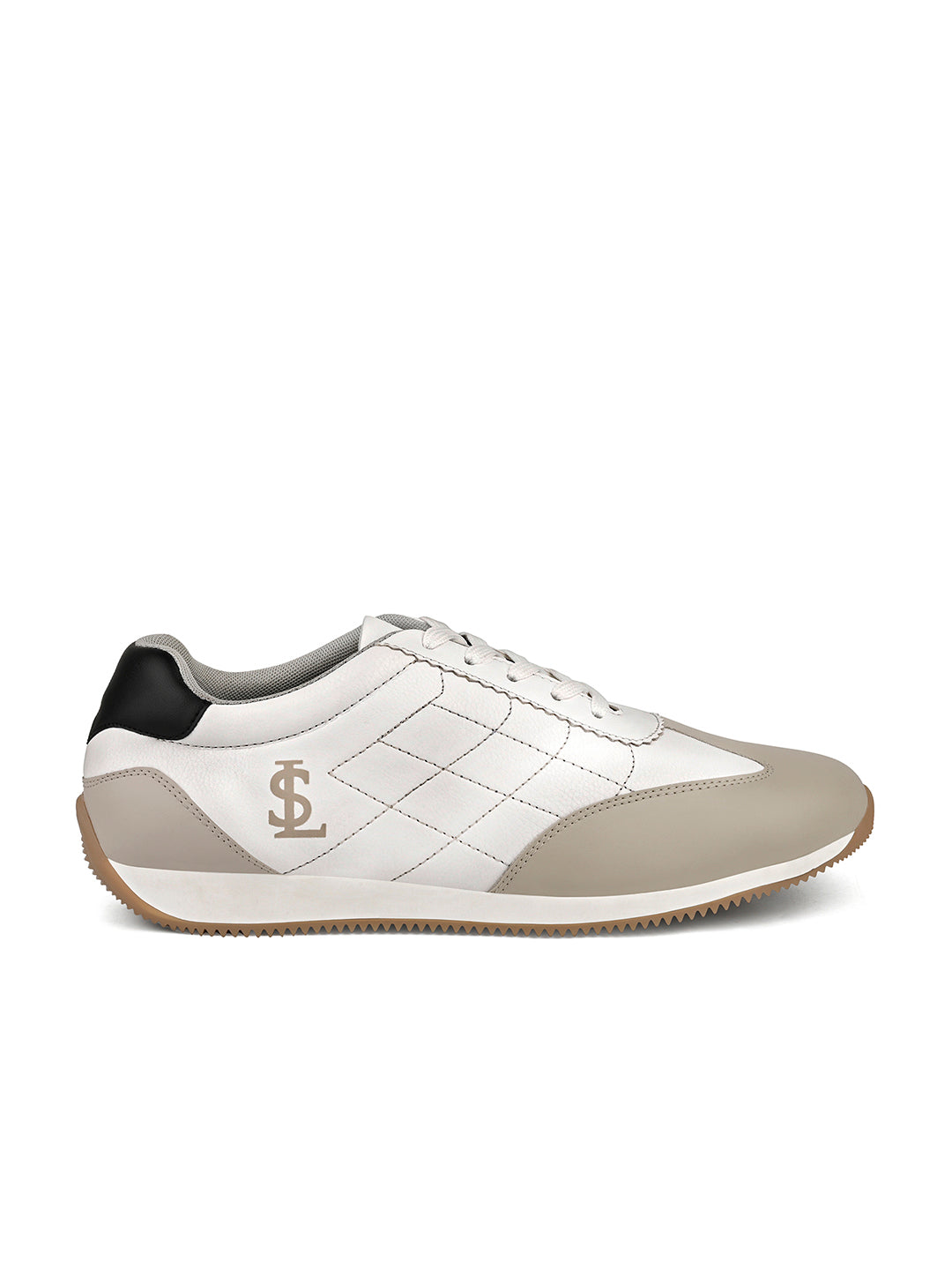 White and Nude Casual Lightweight Lace-Up Sneakers