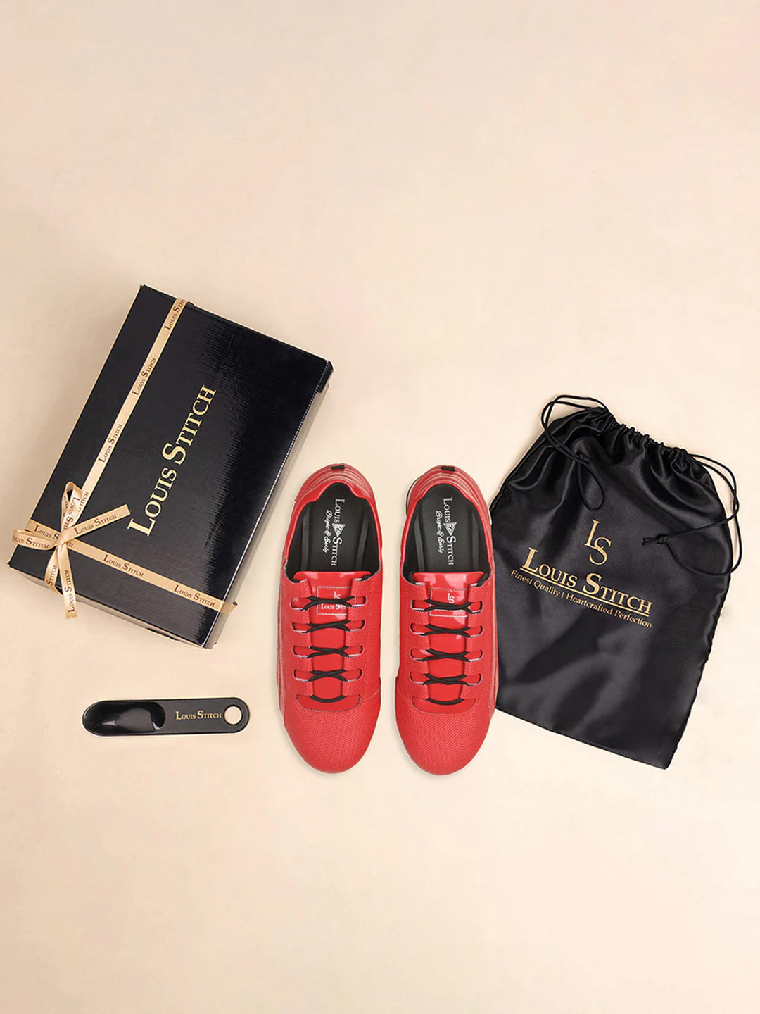 Ferrari Red Fashion Color Blocked Lace-Up Sneaker