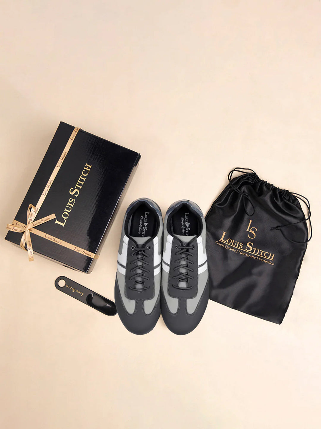 Dutch Grey Fashion Color Blocked Lace-Up Sneaker