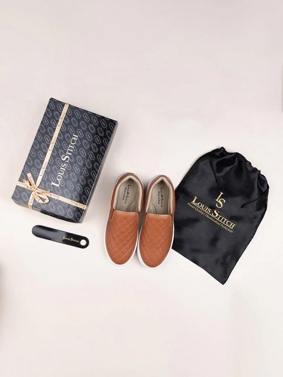 Tan Slip-On Sneakers For Men