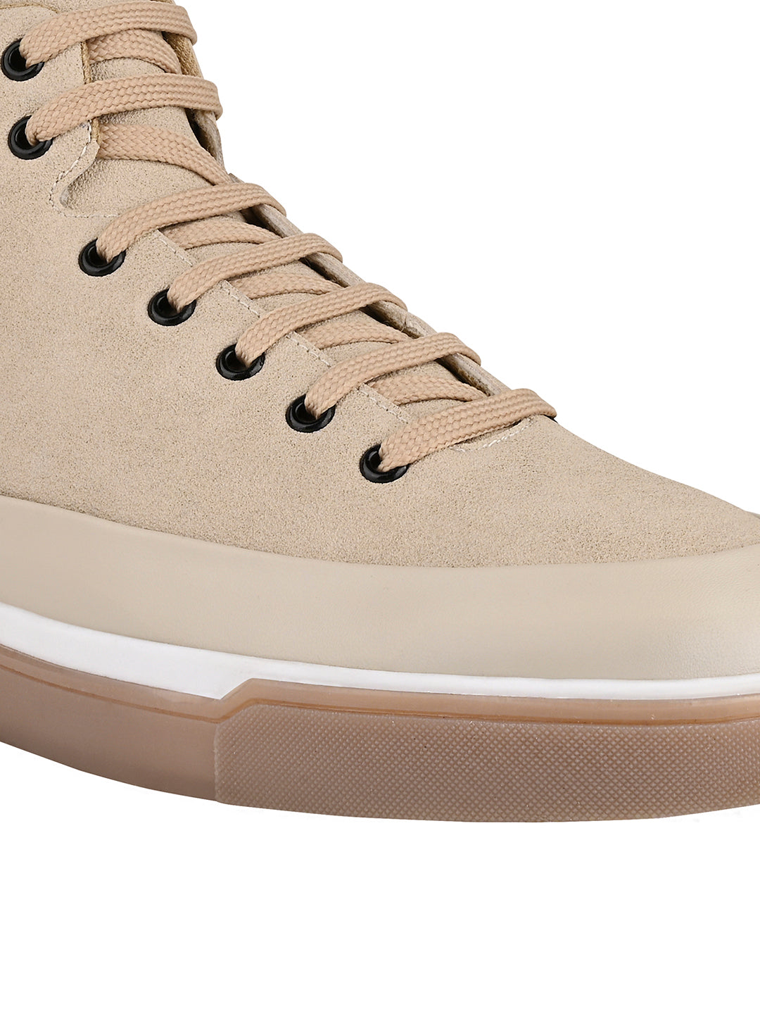 Beige and Grey Casual Lightweight Lace-Up Sneakers