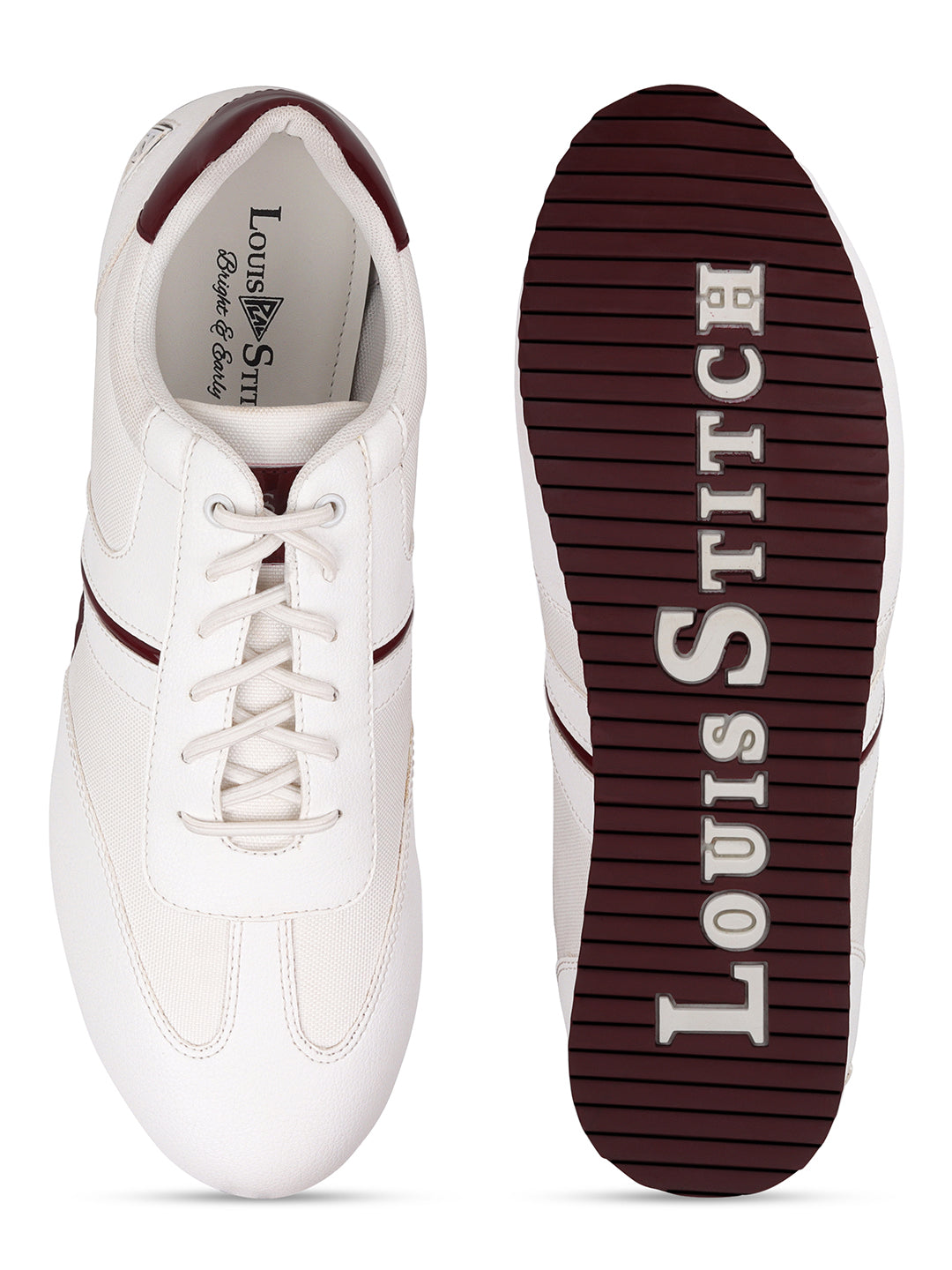 White and Rosewood Sneakers For Men