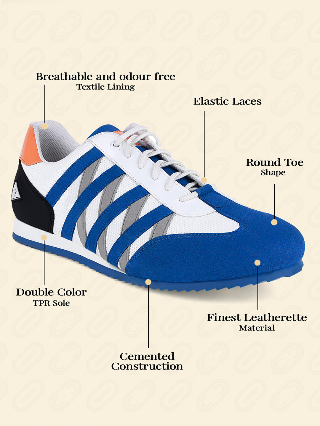 Brazillian Blue Fashion Color Blocked Lace-Up Sneaker