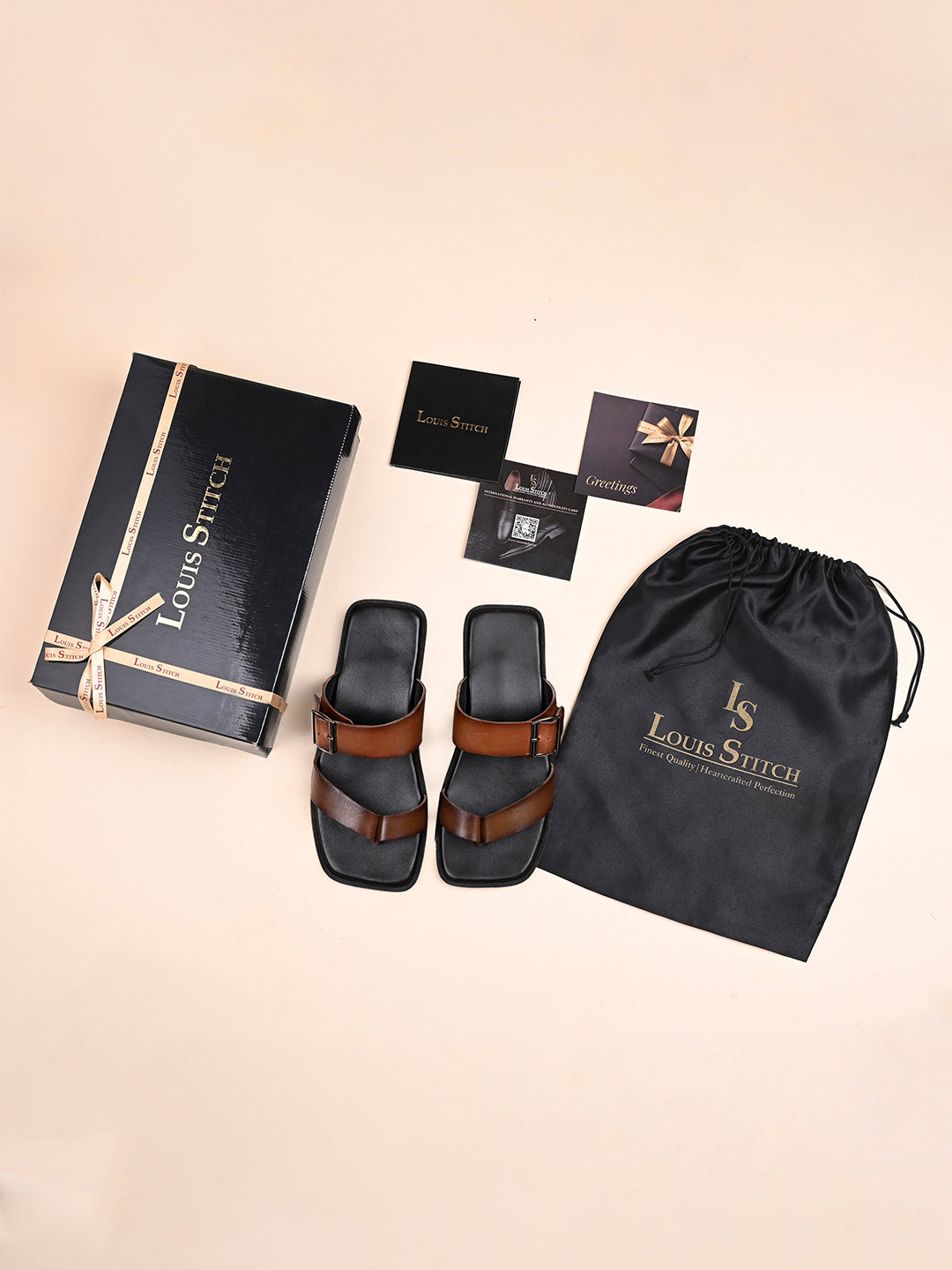 Brunette Brown Open Toe Lightweight T-Strap Leather Sandal with Adjustable Buckle Strap