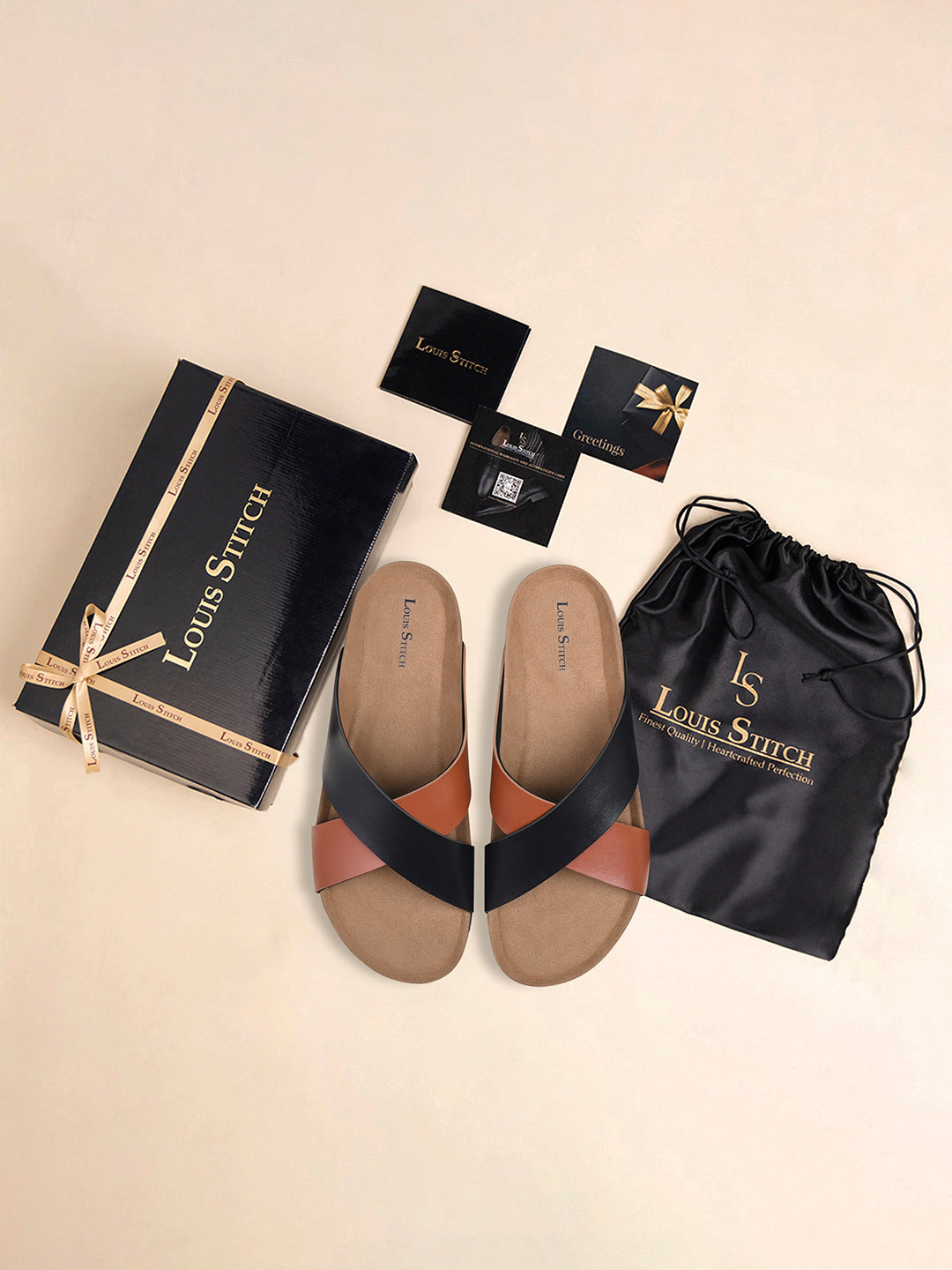 Tan Lightweight Cross Strap Casual Slip-on Cork Sandal