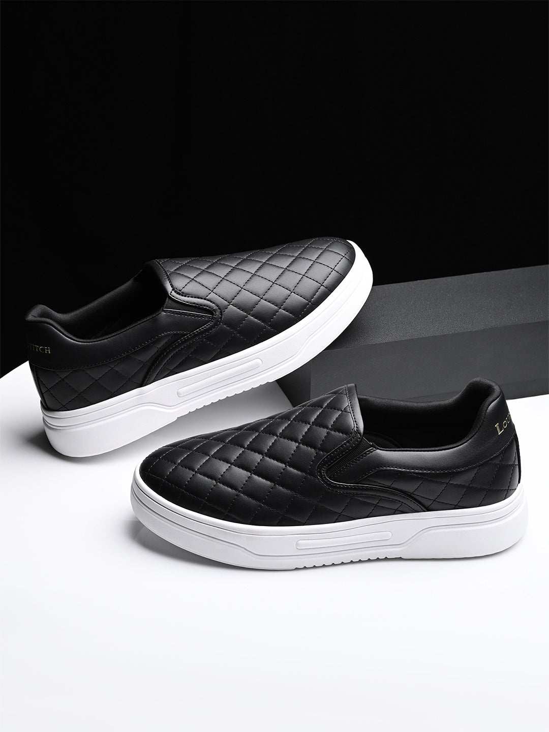 Black Slip-On Sneakers For Men