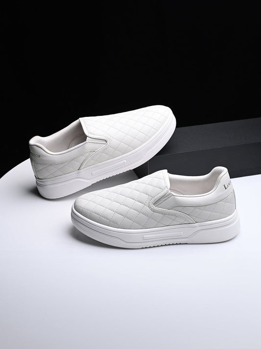 White Slip-On Sneakers For Men