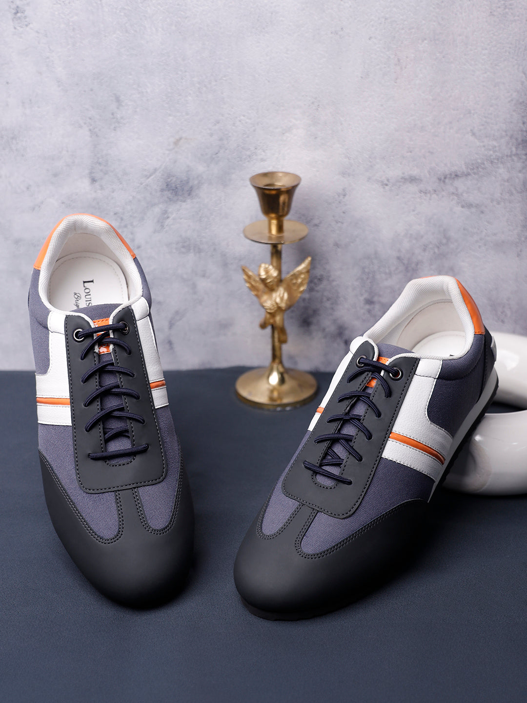 Brazillian Blue Fashion Color Blocked Lace-Up Sneaker