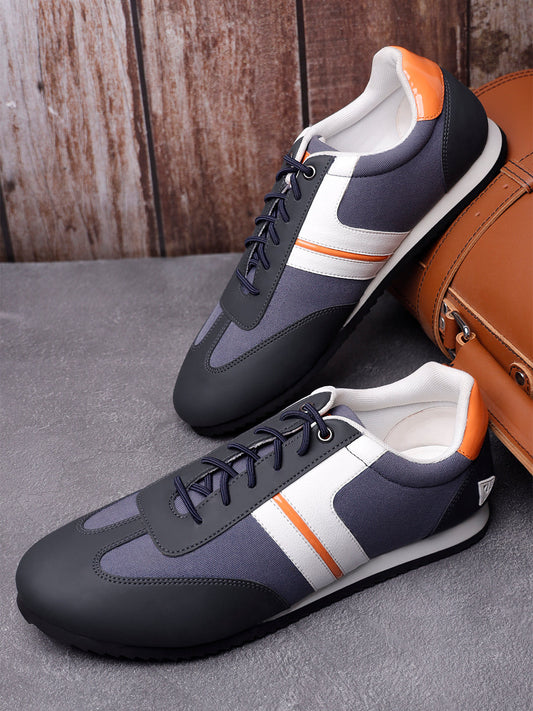 Brazillian Blue Fashion Color Blocked Lace-Up Sneaker