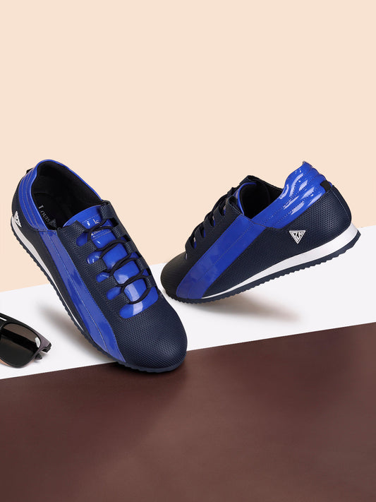 Brazillian Blue Fashion Color Blocked Lace-Up Sneaker