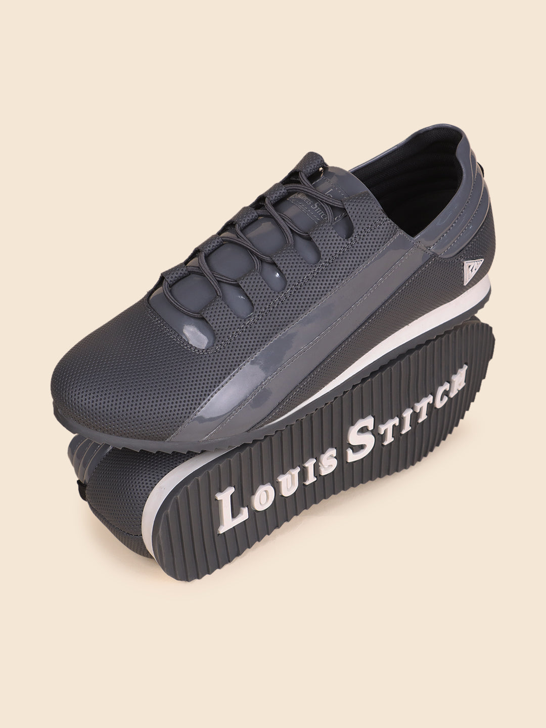 Dutch Grey Fashion Color Blocked Lace-Up Sneaker