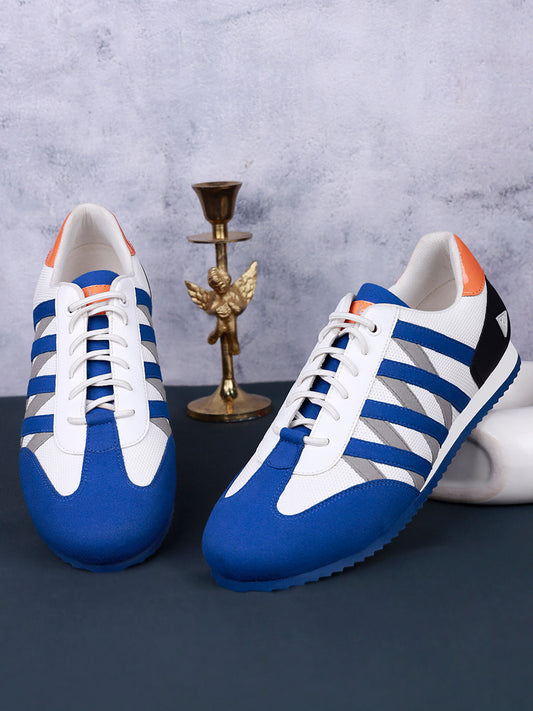 Brazillian Blue Fashion Color Blocked Lace-Up Sneaker