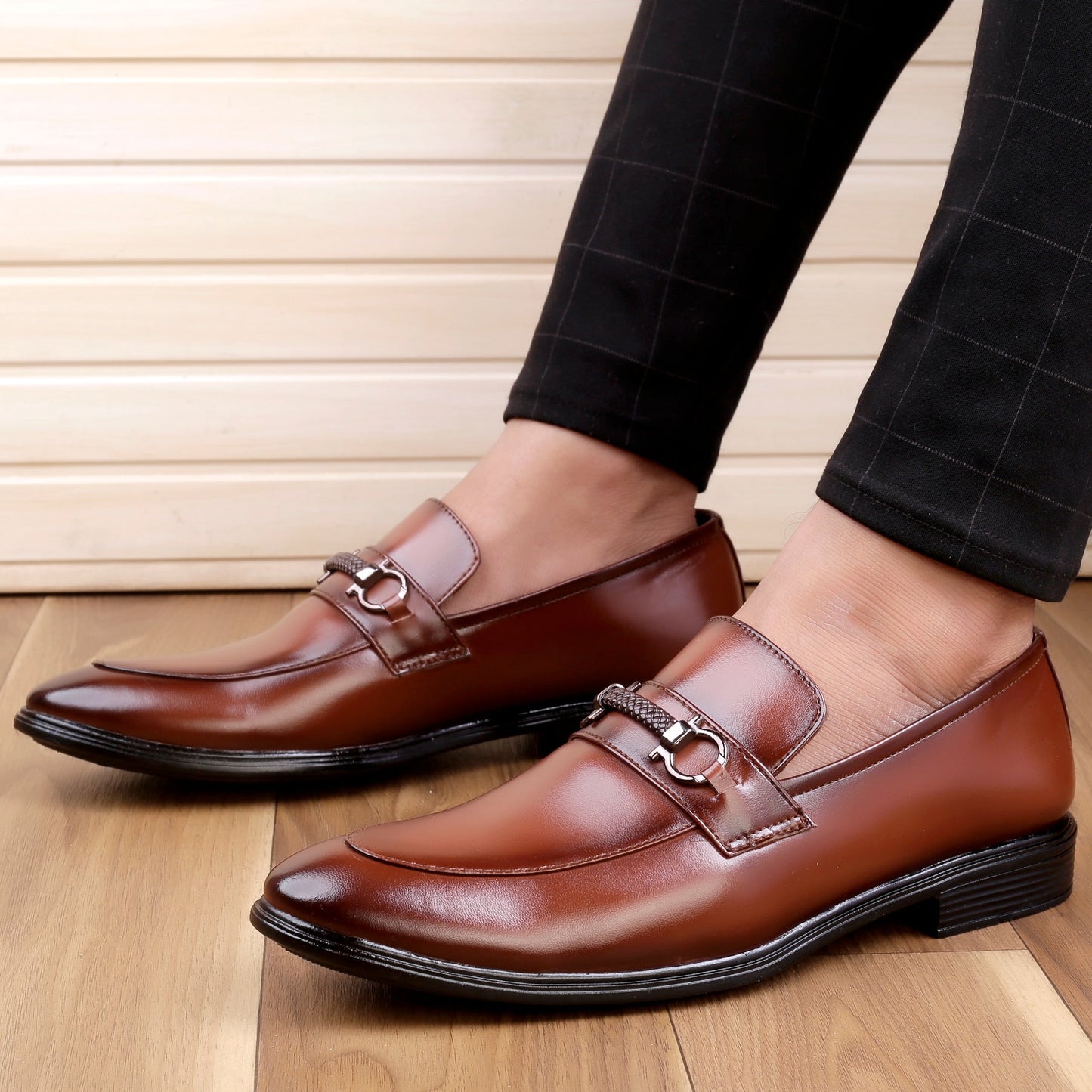 Bxxy's Faux Leather Partywear Slip-ons for Men