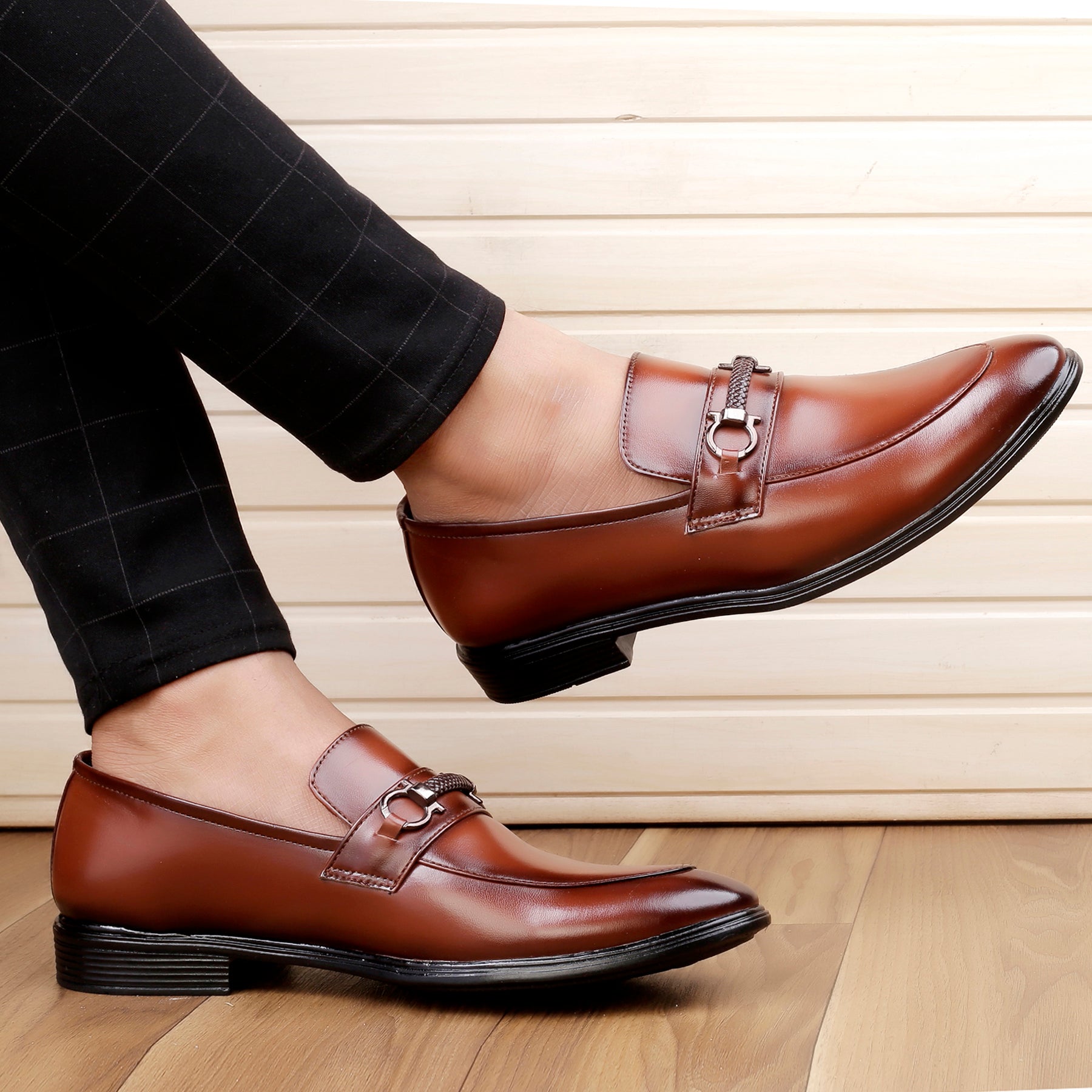 Bxxy's Faux Leather Partywear Slip-ons for Men