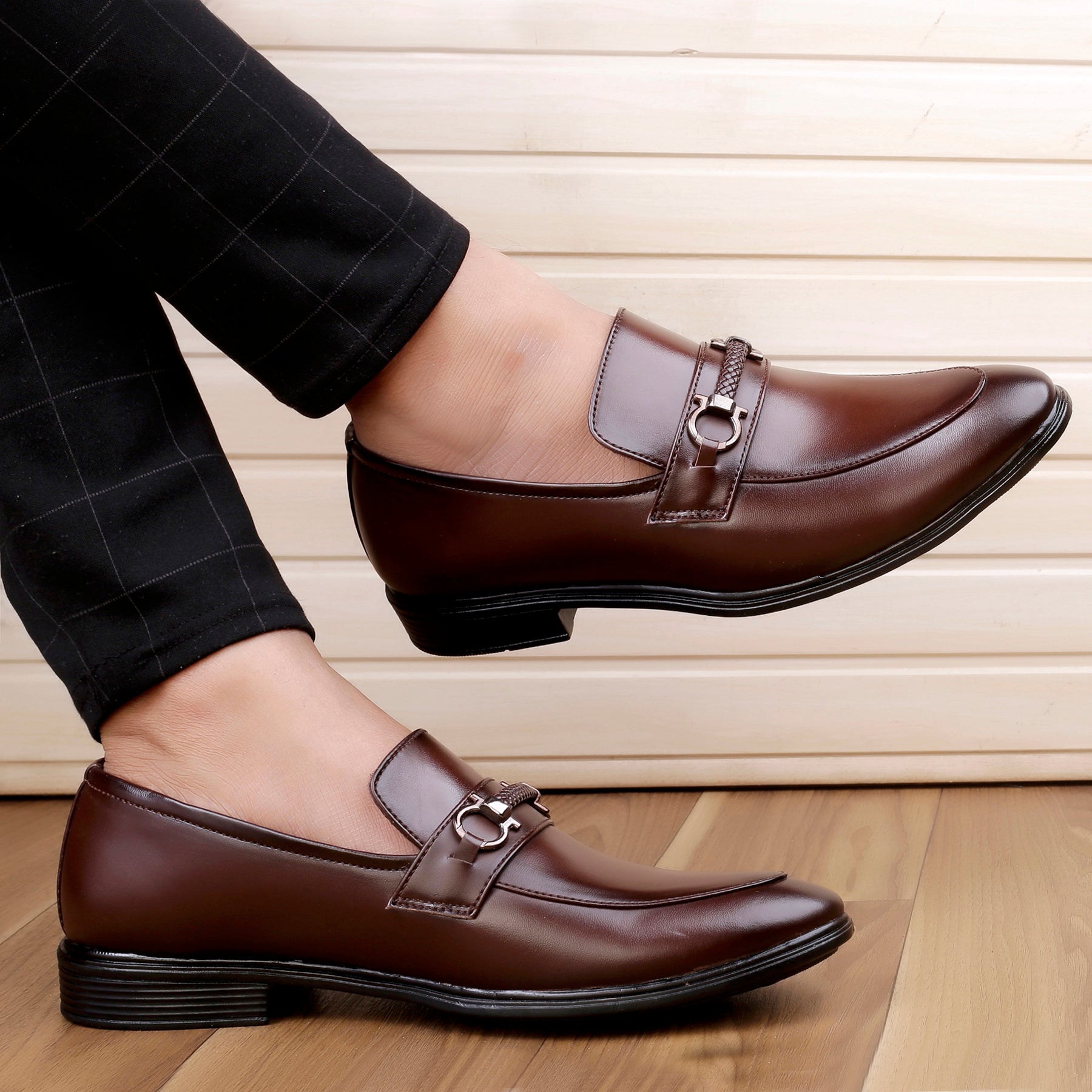 Bxxy's Faux Leather Partywear Slip-ons for Men