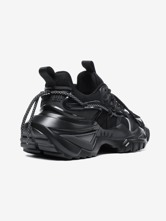 Rocket Boost Black High Heel Funky Designer Low Top Sneakers