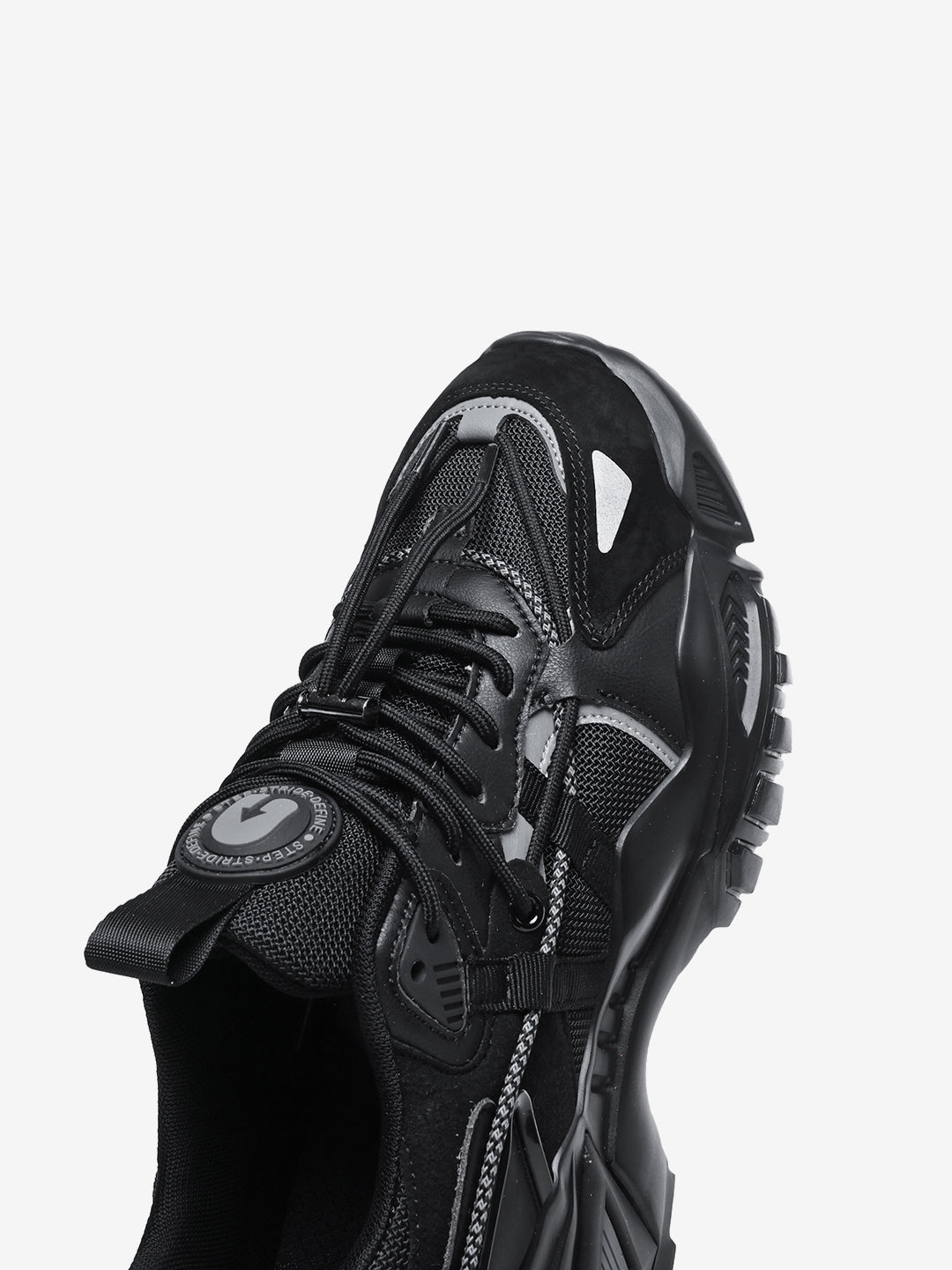 Rocket Boost Black High Heel Funky Designer Low Top Sneakers