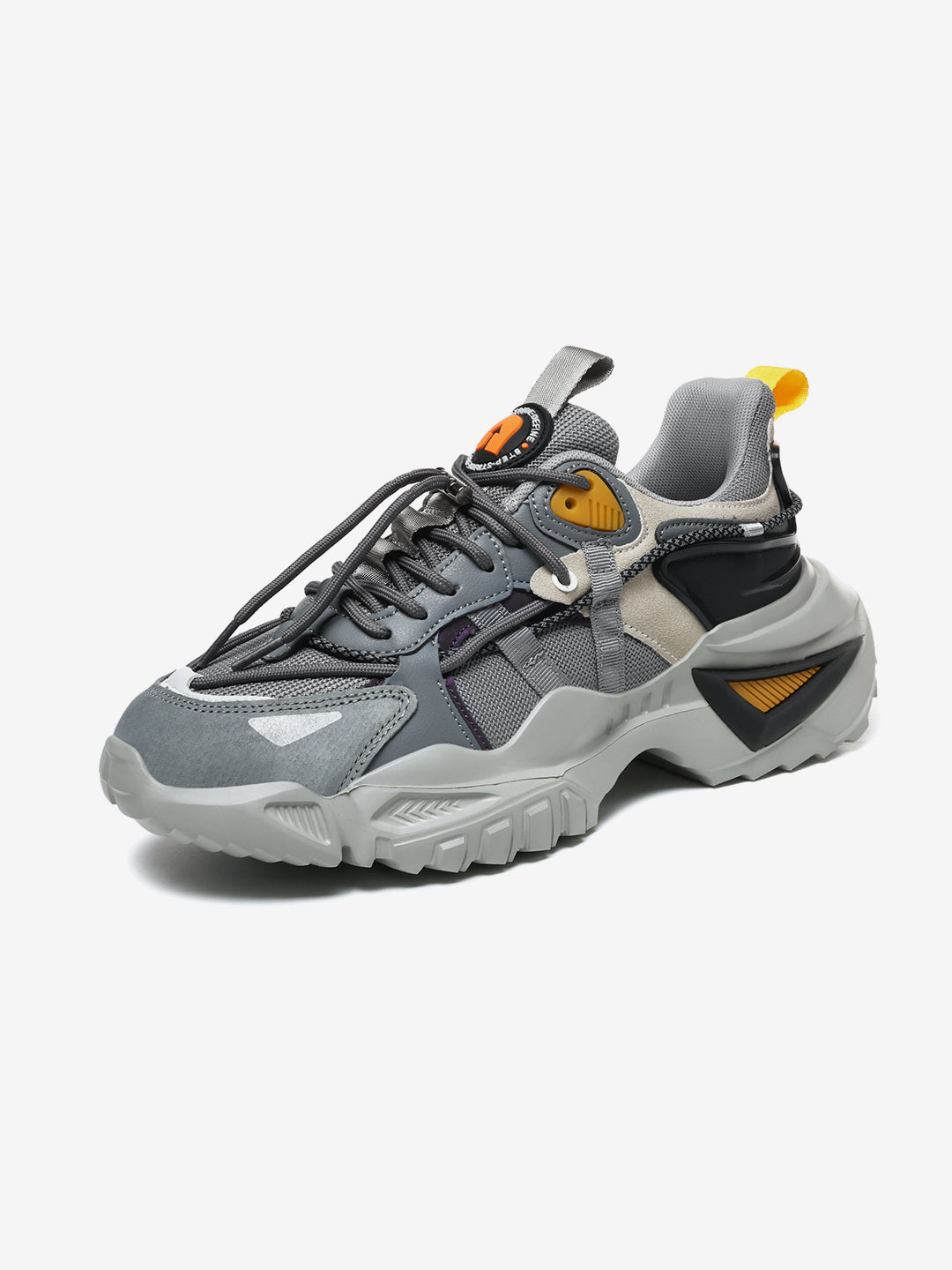 Rocket Boost Grey High Heel Funky Designer Low Top Sneakers