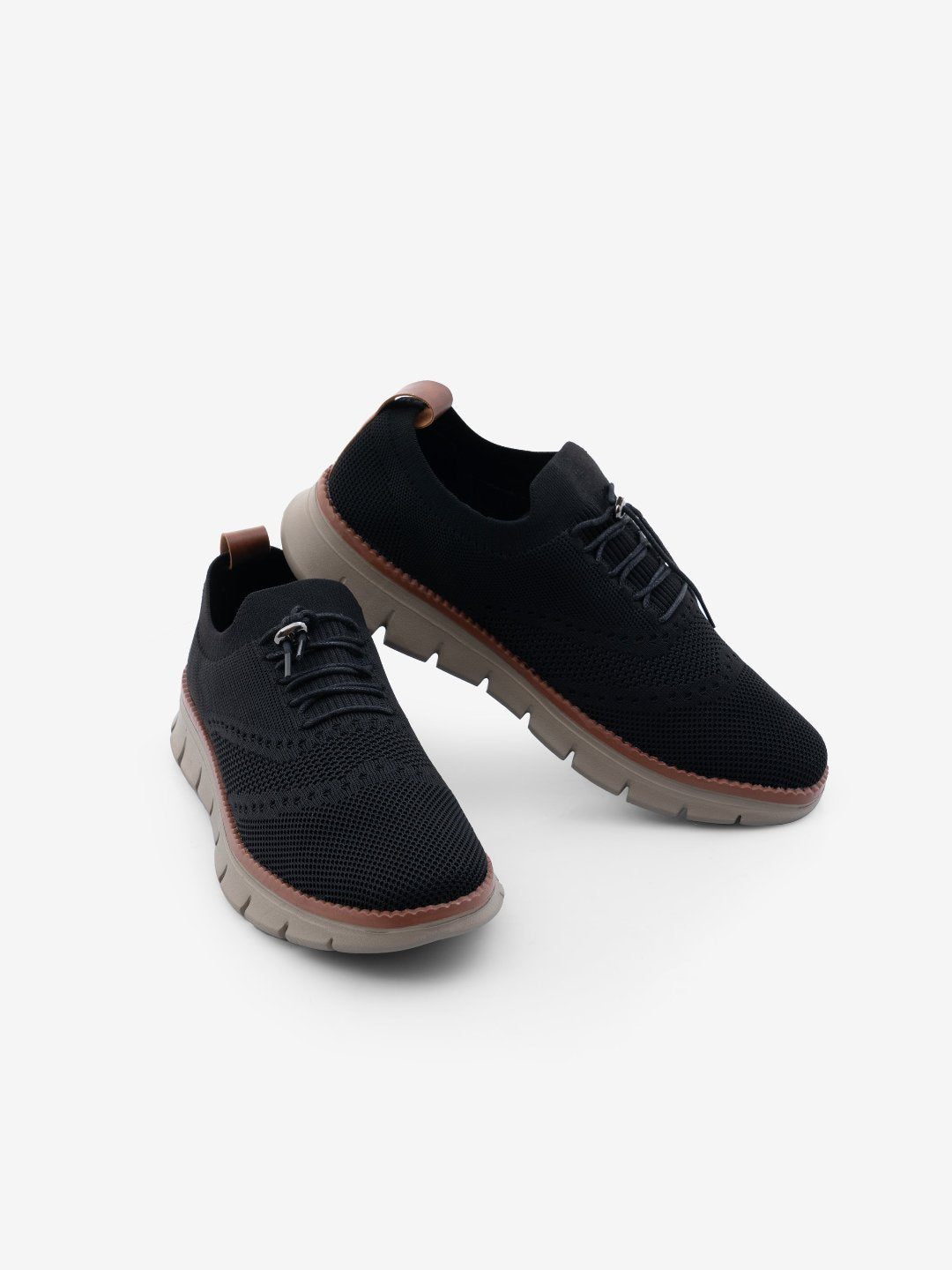 Knitstep Black Classic Flat Sole Low Top Sneakers