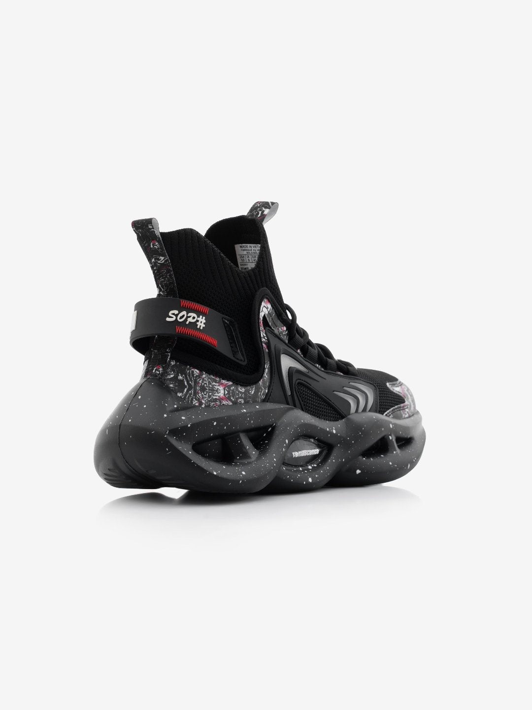 Singalmaha SOP# Jet Black Chunky Sole High Top Sneakers