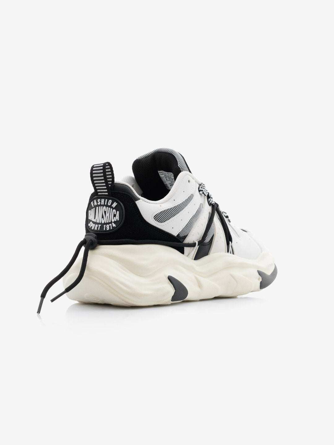 Balanshica Black & White Funky Unisex Clubwear Chunky Sneakers