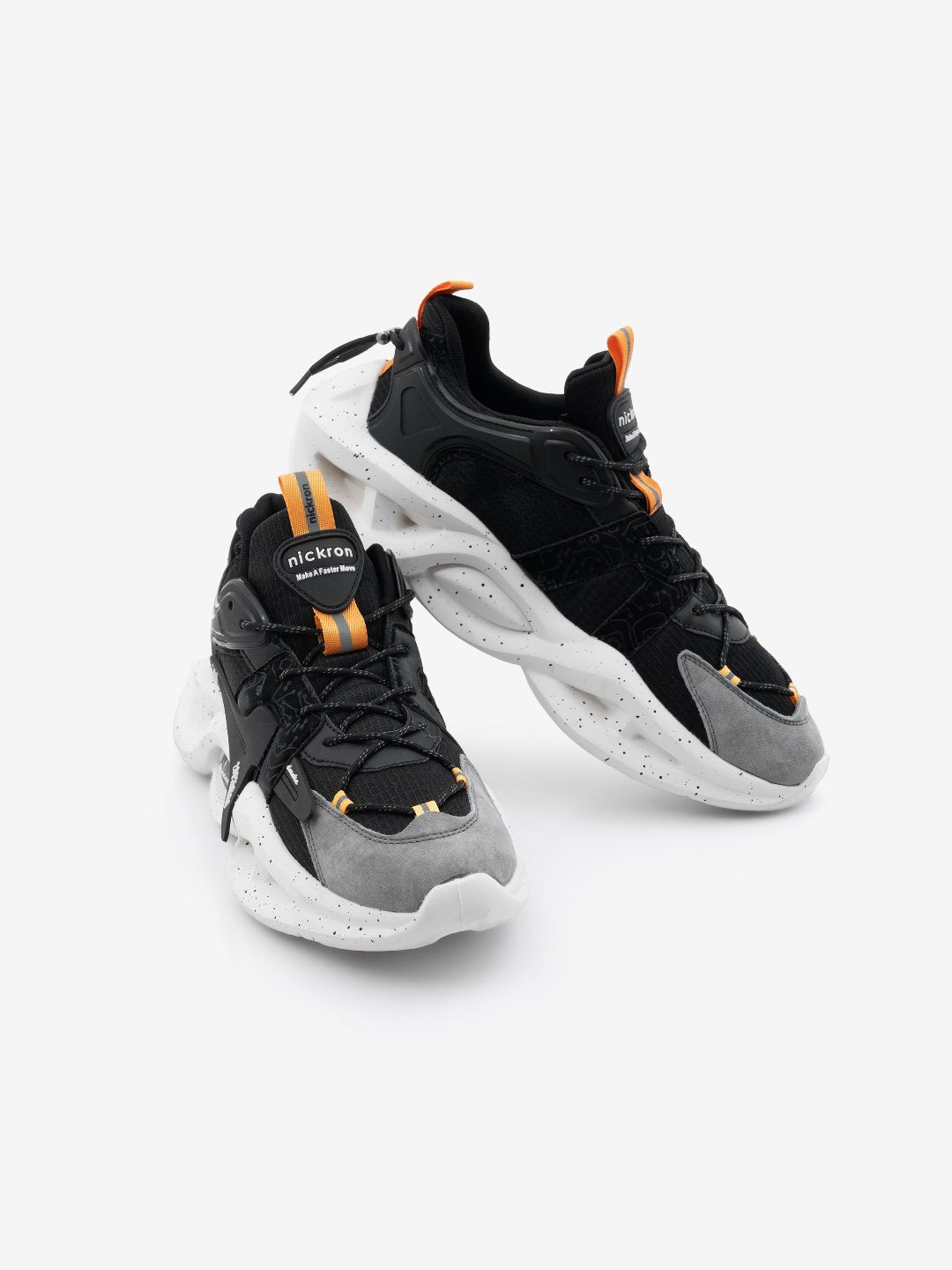 Singalmaha Black Chunky Sole Designer Premium Sneakers