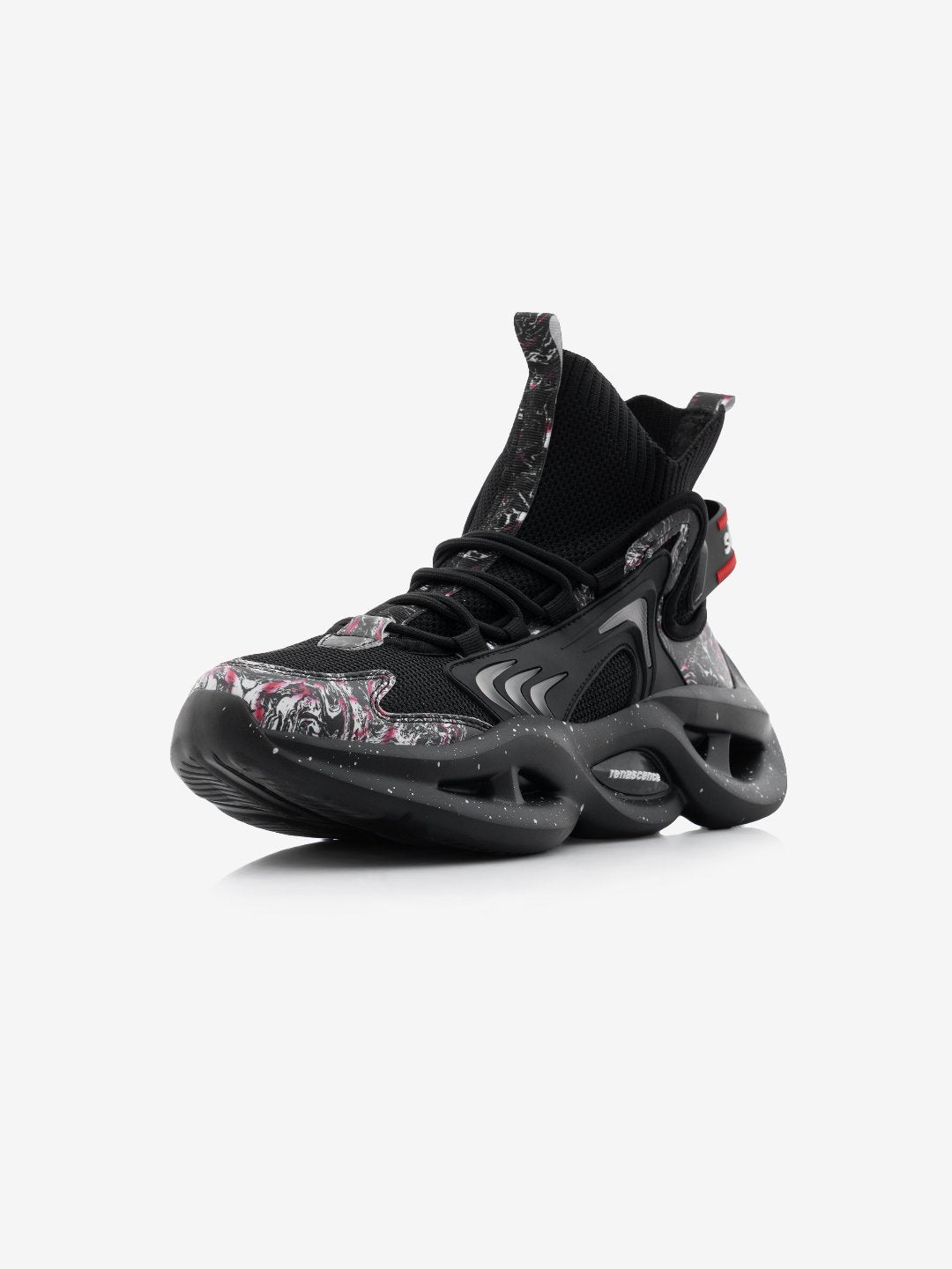 Singalmaha SOP# Jet Black Chunky Sole High Top Sneakers