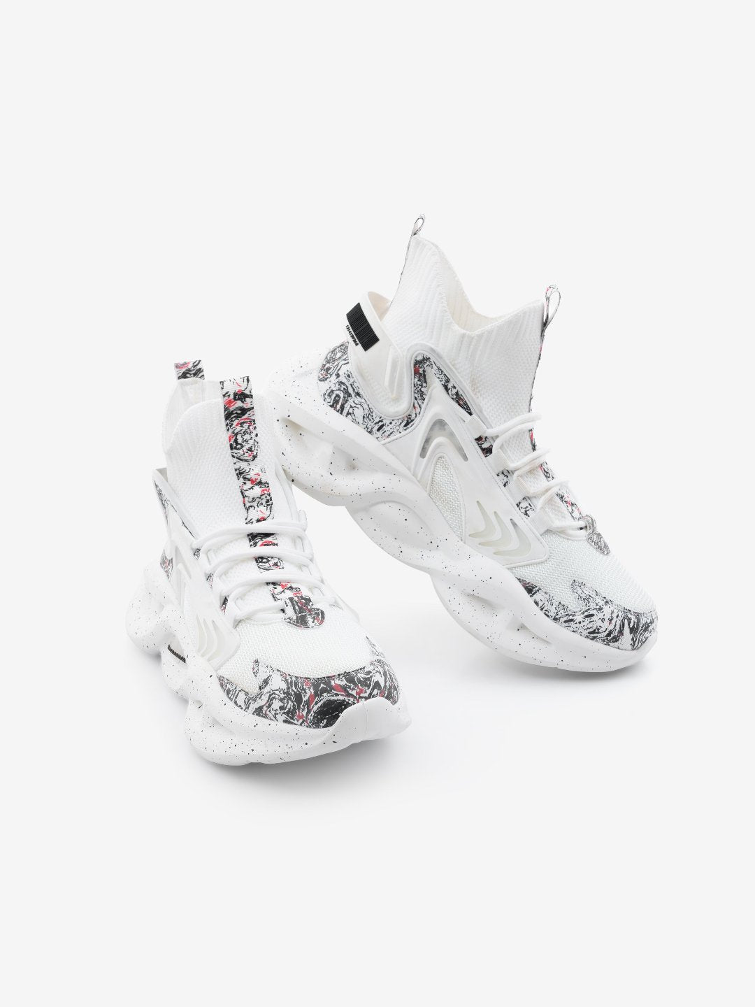 Singalmaha SOP# Ice White Chunky Sole High Top Sneakers