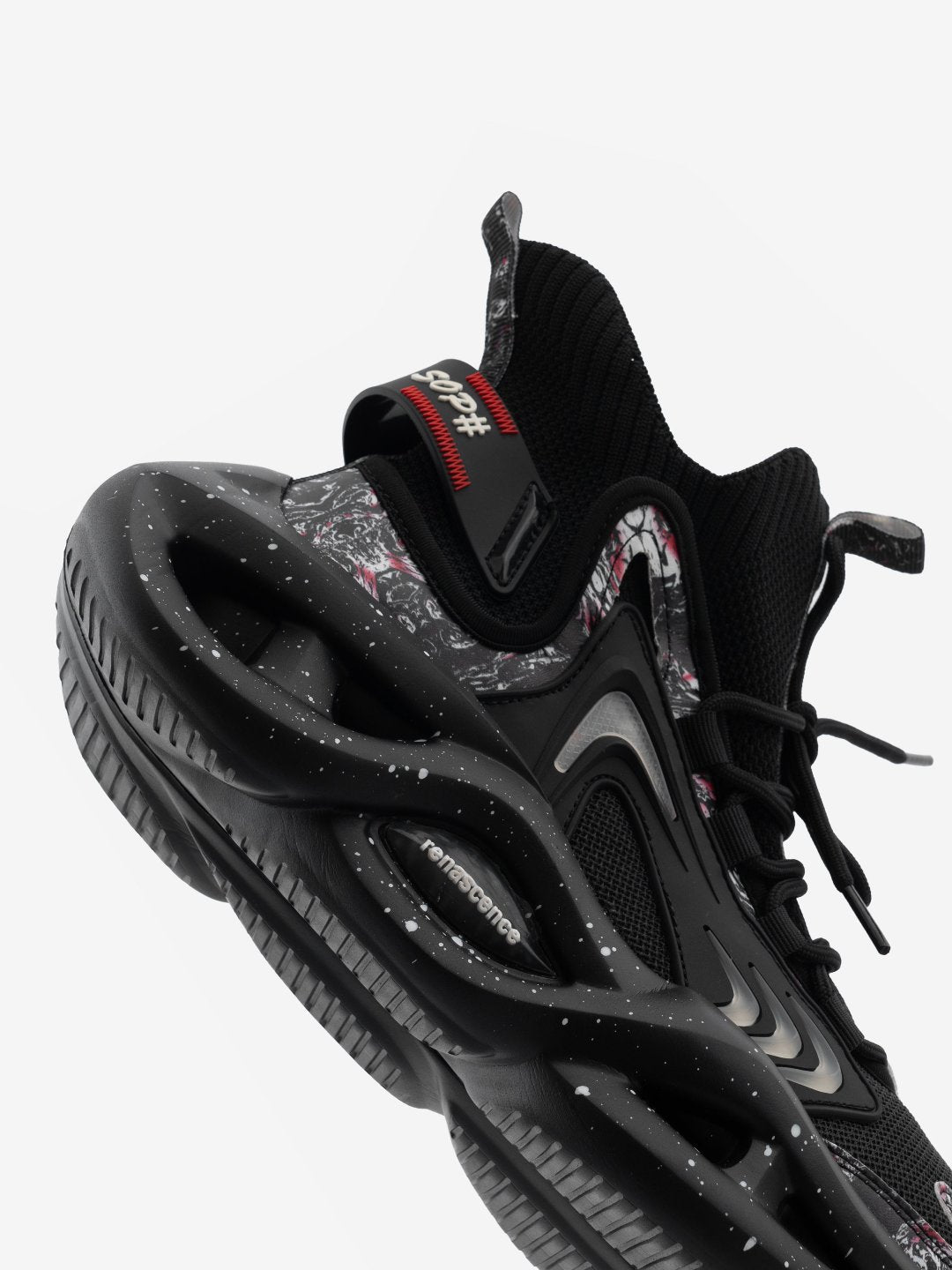 Singalmaha SOP# Jet Black Chunky Sole High Top Sneakers