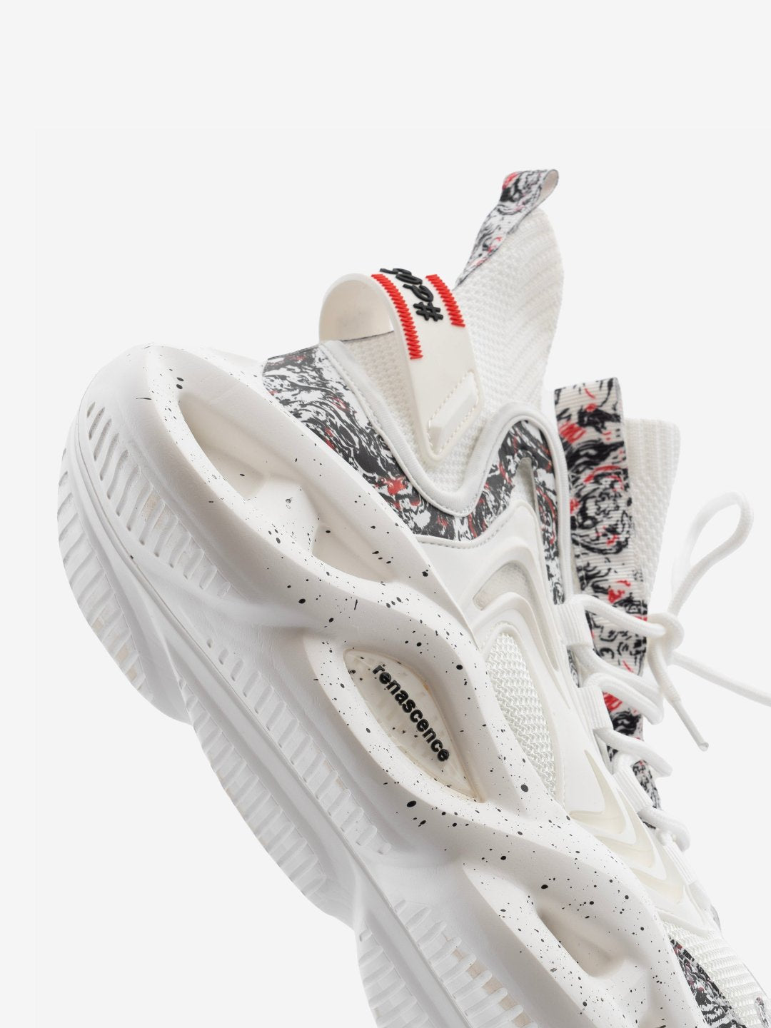 Singalmaha SOP# Ice White Chunky Sole High Top Sneakers